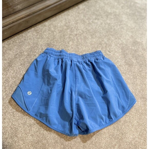lululemon athletica Pants - Lululemon Hotty Hot Lined Shorts Low Rise 4” Inseam, Blue, Size 2